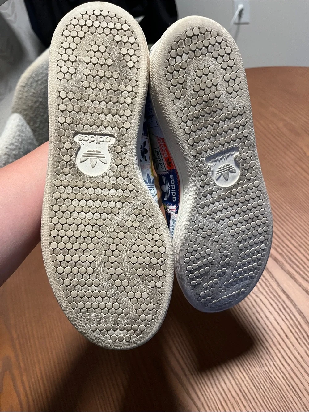 ADIDAS Stan Smith Patchwork Multi Trefoil Sneakers, Size 8.5M/7.5M (Unisex)